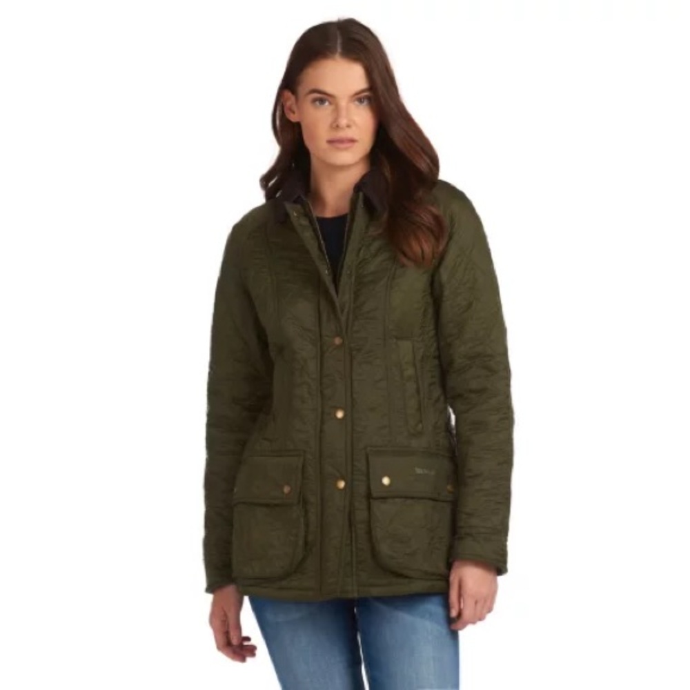 Barbour Beadnell Polarquilt Jacket Olive Green US 6/UK 10